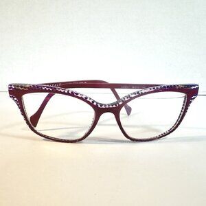 Face a Face Eyeglasses SHISO 1 4048 Purple Red Dotted Frames Only w/Case *Flaws*